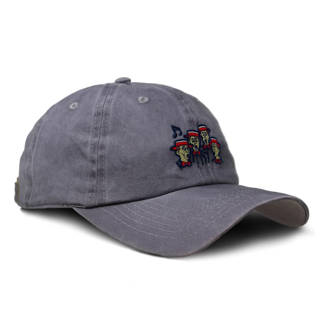 Sombrero vintage lavado barbería cuarteto bordado algodón papá sombreros para hombres y mujeres cierre de hebilla diseño gris solamente, Diseño gris solamente., talla única