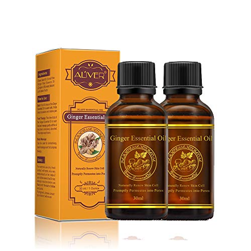 Ginger Massage Oil, 100% PURE Natural Lymphatic Drainage Ginger Oil, SPA Massage Oils, Repelling Cold and Relaxing Active Oil-30ml?2 Pack?