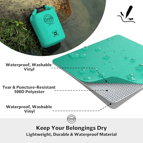 Image of STOVER 5 /10 /25 /30 /40L Waterproof Dry Bag, Small Lightweight Roll Top Dry Bag Backpack w /Waterproof Phone Case, Kayaking, Travel, Hiking, Fishing, Tubing, Camping, the Beach, Men /Women (Teal)