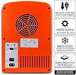 Fanta Mini Fridge - 8 Can Refrigerator for Bedroom Skincare Office, Portable Table Top Beverage Cooler, 12V 110V Refrigerador For Drinks, Soda, Wines, Breast Milk, Use In Car, Dorm, Outdoor, Patio