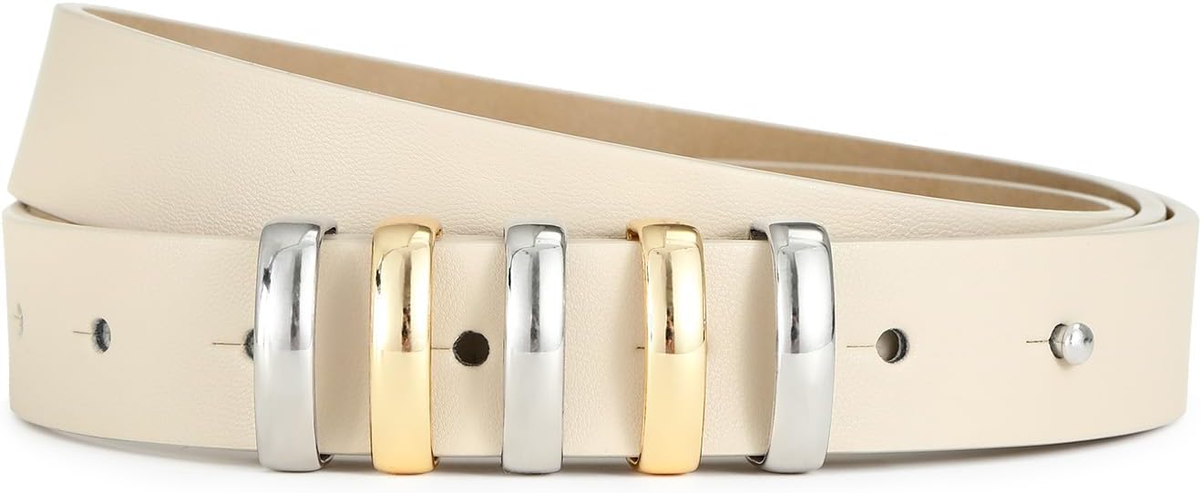 Belts for Women with Gold Buckle Faux Leather Women's Belts Fashion Casual belts for jeans