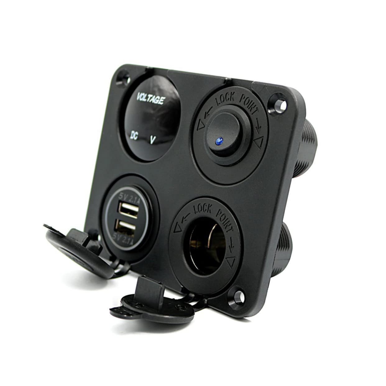 UPKOCH 3piezas Cargador Usb De Panel Voltímetro Digital y Doble Salida Interruptor Para Coche Barco y Vehículos De Luz Led Verde