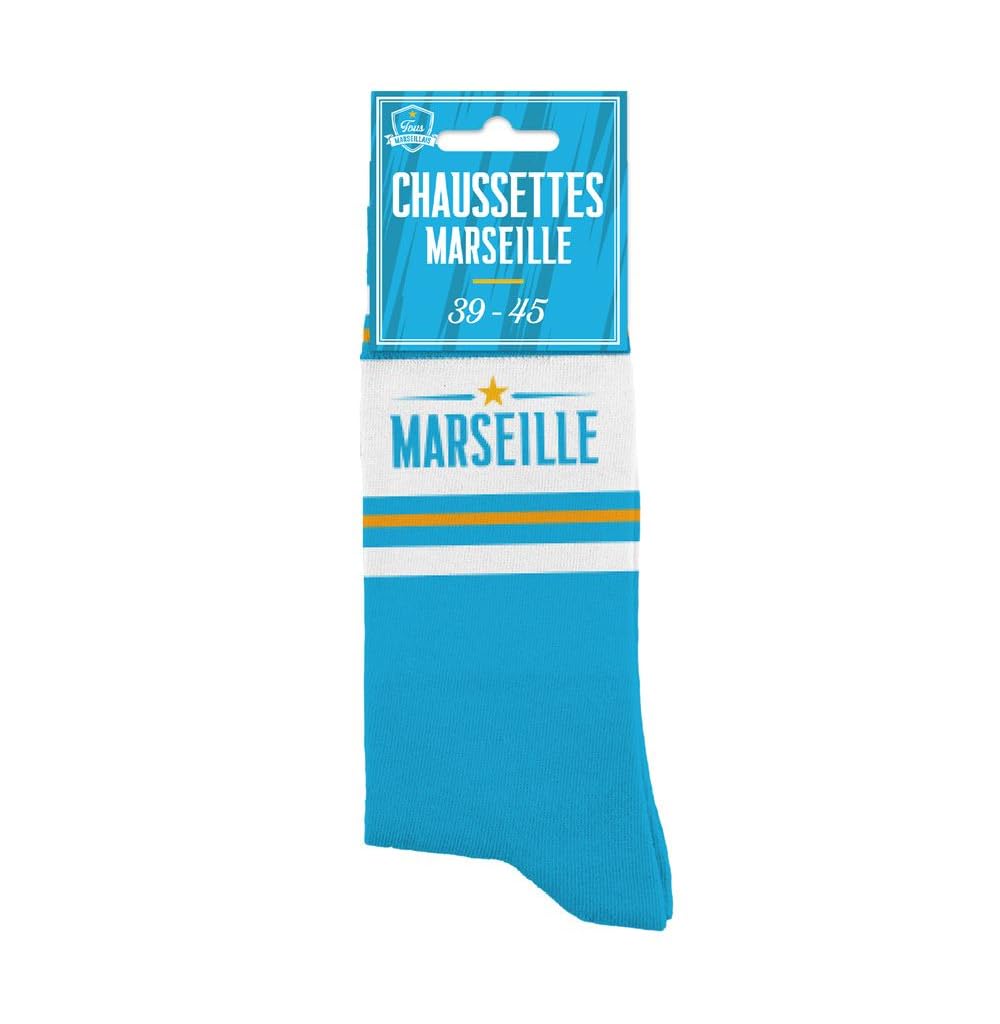 Image secondaire de Chaussettes Humoristiques pour Hommes - Marseille, Taille Unique 39-45