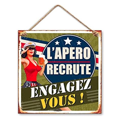 Plaque Métal Rétro L'Apéro Recrute Cover