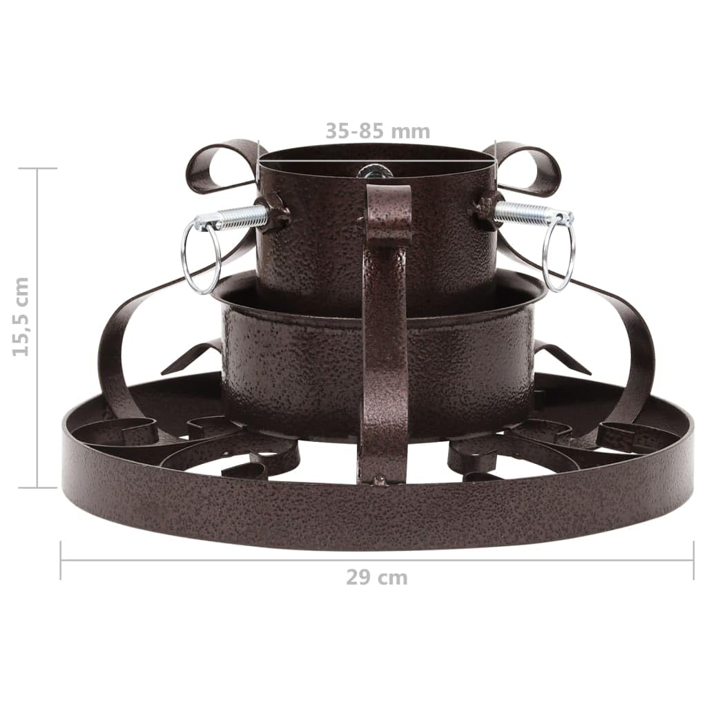 Stojak na choinkę, antyczny, miedziany, z pojemnikiem na wodę, 0,9 l, metalowy stojak na choinkę 29 x 29 x 15,5 cm, odporny na przechylanie się stojak na prawdziwe drzewko do 2,1 m