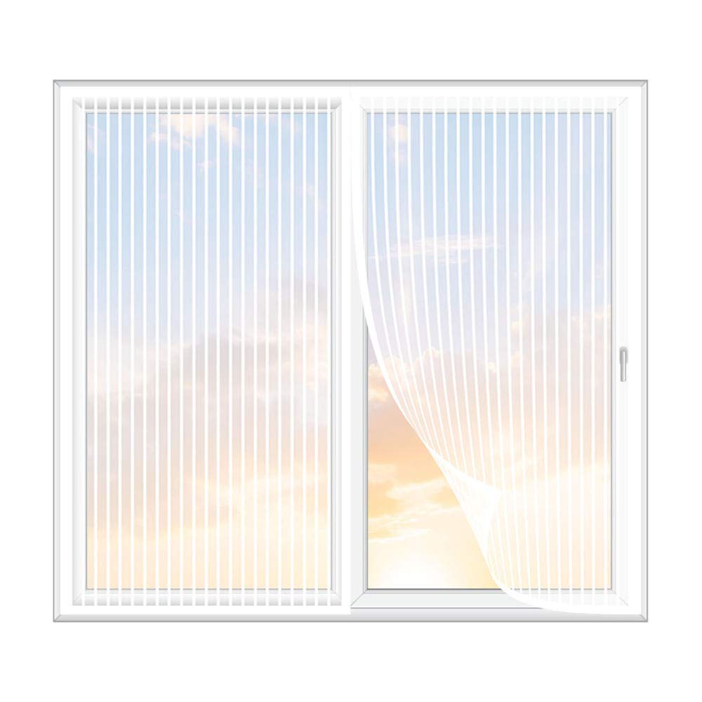 Magnetic Window Mosquito Net 90x100cm, Magnetic Fly Screen for Window Mesh,with Full Frame Magnetic Strip,Shuts Automatically,Without Drilling Easy Installation