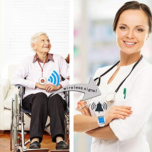 Wireless Caregiver Pager Softly Sound Alert System Nurse Call Help Buttons for Elderly Patient at Home 3 Buttons - Thumbnail 4