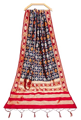 Image of TRENDMALLS Women's Jacquard Silk Ethnic Patola Floral Design Dupatta Ethnic Motif Pattern