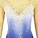 ZYDANC Blue,12_15Years,Girls' Figure Skating Dress Gradient Ice Skating Dresses Ice Skating Performance Dancewear Gymnastics Leotard