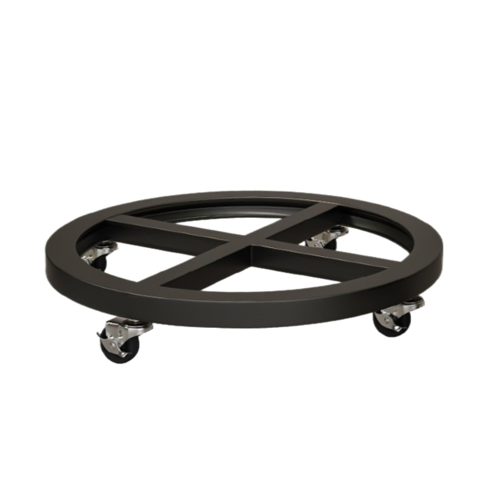 HPTHLY Heavy Duty Garden Plant Pot Dolly 28Cm Round Tray With Universal Wheels Movable Plant Stand For Indoor/Outdoor Use Black Load Bearing Base (Black 33Cm)