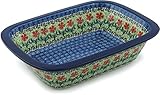 Polish Pottery Baker - Rectangular with Grip Lip - Maraschino