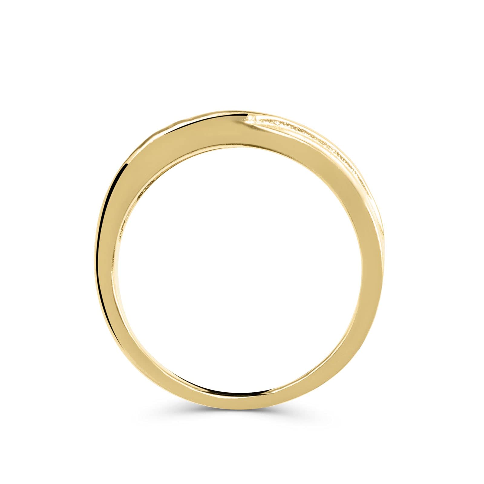 Kreuzring für Damen, 925er Silber, 18 Karat vergoldet, mit Zirkonia,