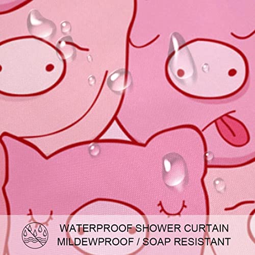 Rideau de douche imperméable motif cochons pour salle de bain propre