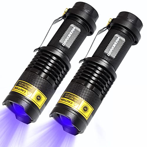 DARKBEAM Latarka LED UV 365nm, ultrafioletowa przenośna (2 sztuki)