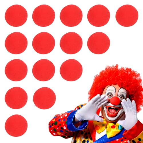 15 unidades de palhaço nariz vermelho de palhaço espuma nariz vermelho nariz palhaço vermelha bola de esponja de palhaço, vestido de palhaço, conjunto de papéis, acessórios para festas, circo,
