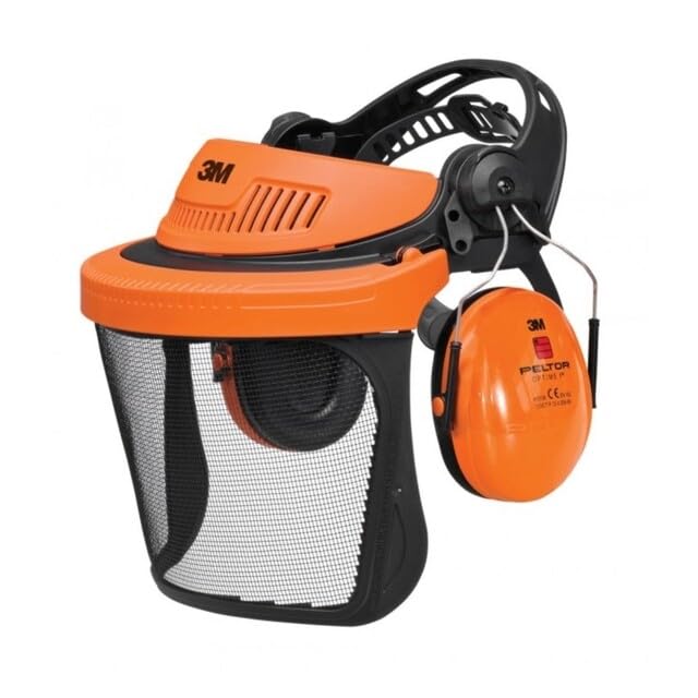 3M G500V5JH510-OR - G500 combinación forestal: Arnés G500-OR, pantalla 5J y orejeras Optime I (P3E) naranja