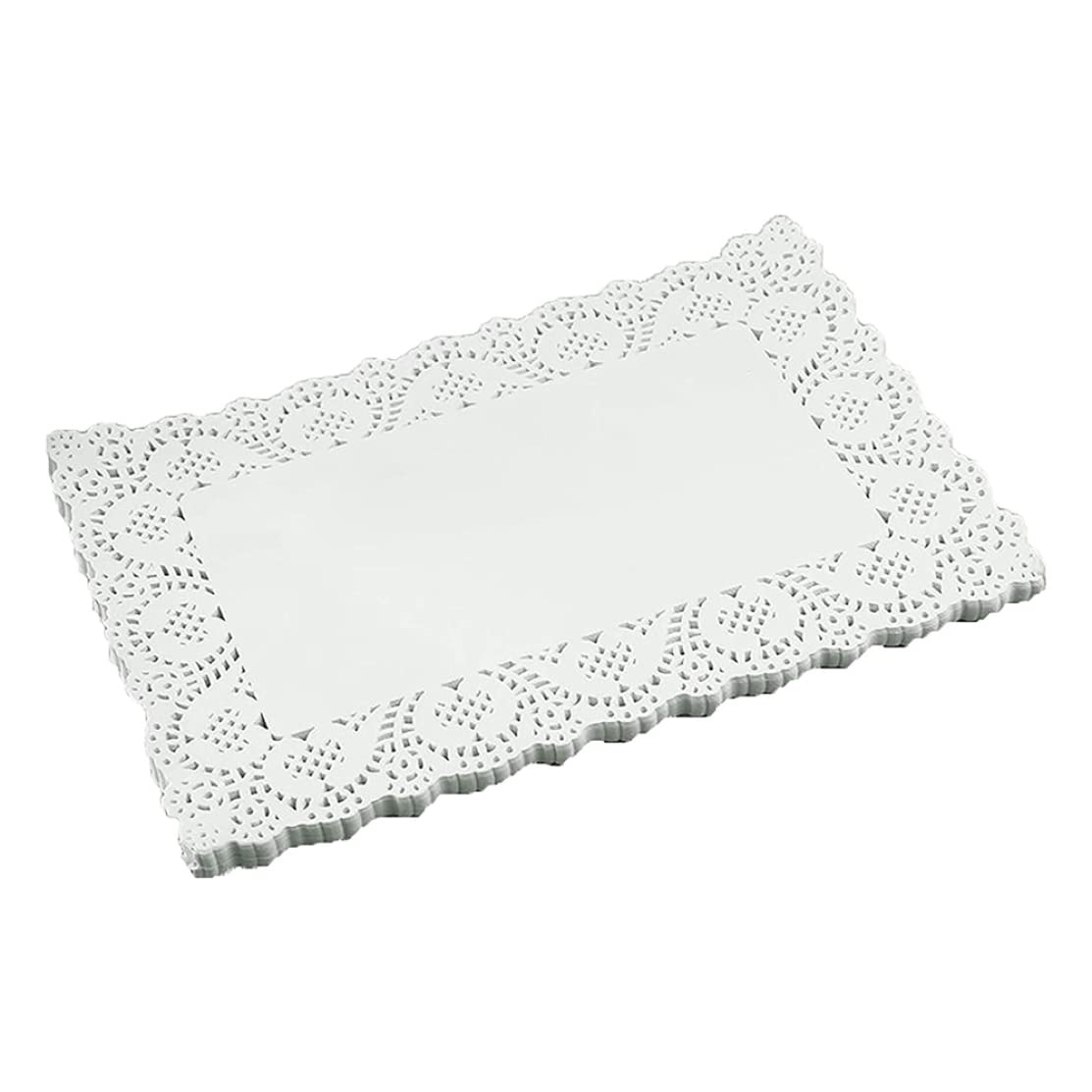 Rectangle Paper Doilies Paper Lace Tea Party Placemats Disposable Wedding Birthday Party Tableware Cake Packing Pad 7.5 x 12 Inch doilies lace cotton pla