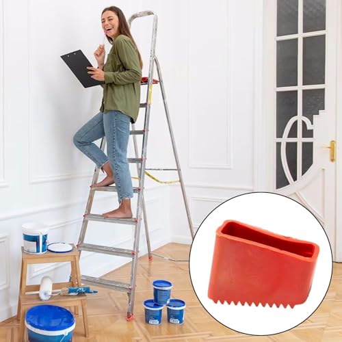 4 Stück Alrens Leiterfüße 50x20mm Gummifüße für Leitern rote Gummi Holzleiter Garten Tisch Fußkappen Leiterzubehör für Heim Arbeiter Klappleiter Zickzackleiter