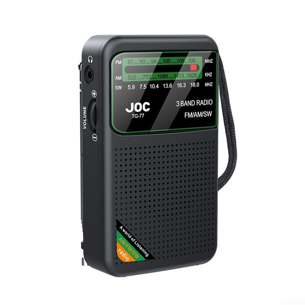 Radio portatile, design leggero e portatile, dotata di un altoparlante da 3 W, batteria ricaricabile integrata da 1000 mAh, bande AM/FM/SW e batteria ricaricabile (nero Radio portatile, design leggero e portatile, dotata di un altoparlante da 3 W, batteria ricaricabile integrata da 1000 mAh, bande AM/FM/SW e batteria ricaricabile (nero