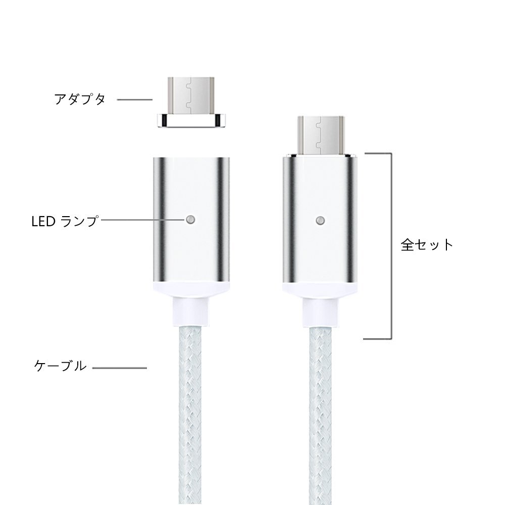 Amazon.co.jp: TOMSMOO 第四世代 Android用 マグネット式 USBケーブル