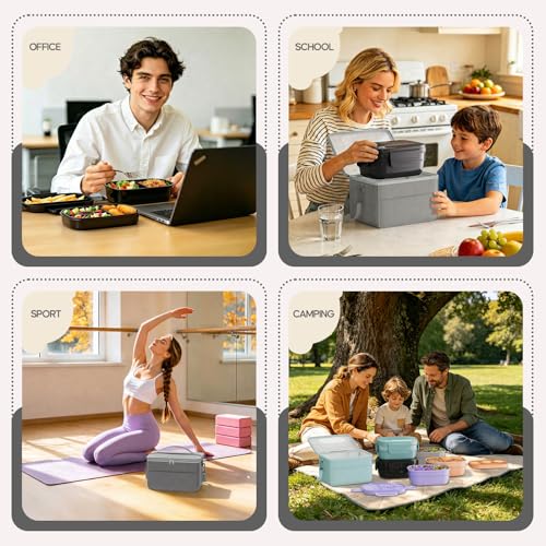 Bento Lunch Box Set with Lunch Bag, BPA-Free Bento Box with Built-in Utensils - image 7