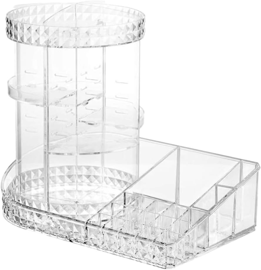 NOLITOY Acrylic Makeup Display Rack Rotating Organizer for Skincare Storage