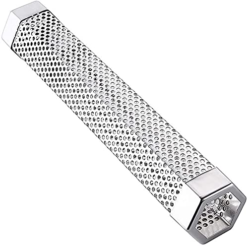 Tubo Hexagonal Defumador Para Churrasco em Aço Inox 31cm