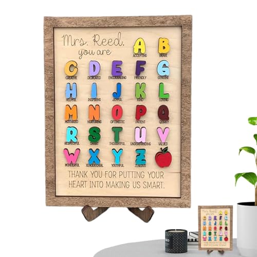 Panel de madera de agradecimiento del maestro, adornos de agradecimiento del maestro | Paneles de madera coloridos que celebran el aprecio de los maestros,Decoración de mesa, suministros decorativos