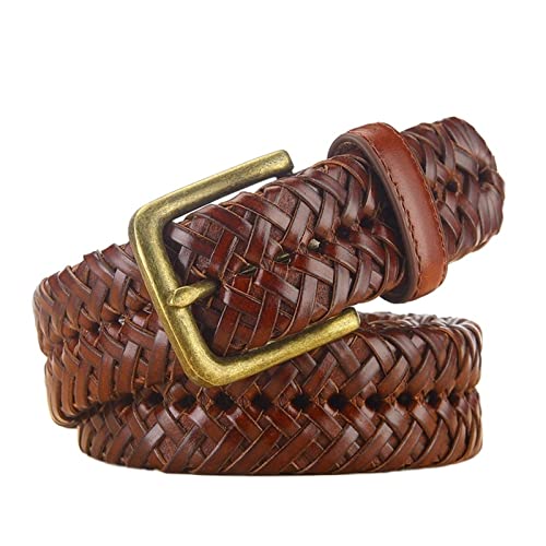 Genuine Leather Belt For Men Knitted Strap Vintage Jeans Braided Belt Mens Quality Cummerbunds