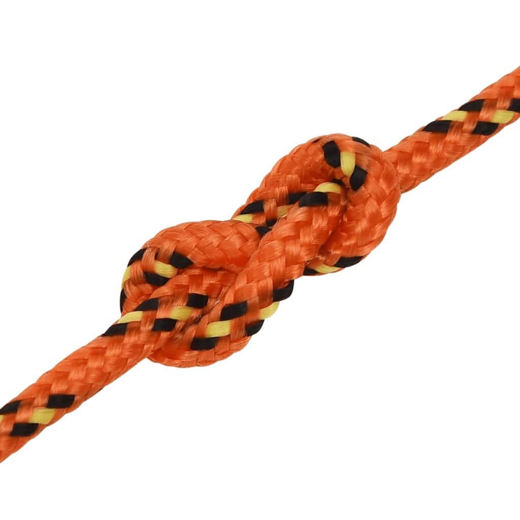 Bootsseil Orange 4 mm 250 m Polypropylen, reißfestes Seil für Segeln Camping Outdoor, wetterfest, robust, vielseitige Kordel zum Binden, Spannen, Befestigen im Garten und Haushalt