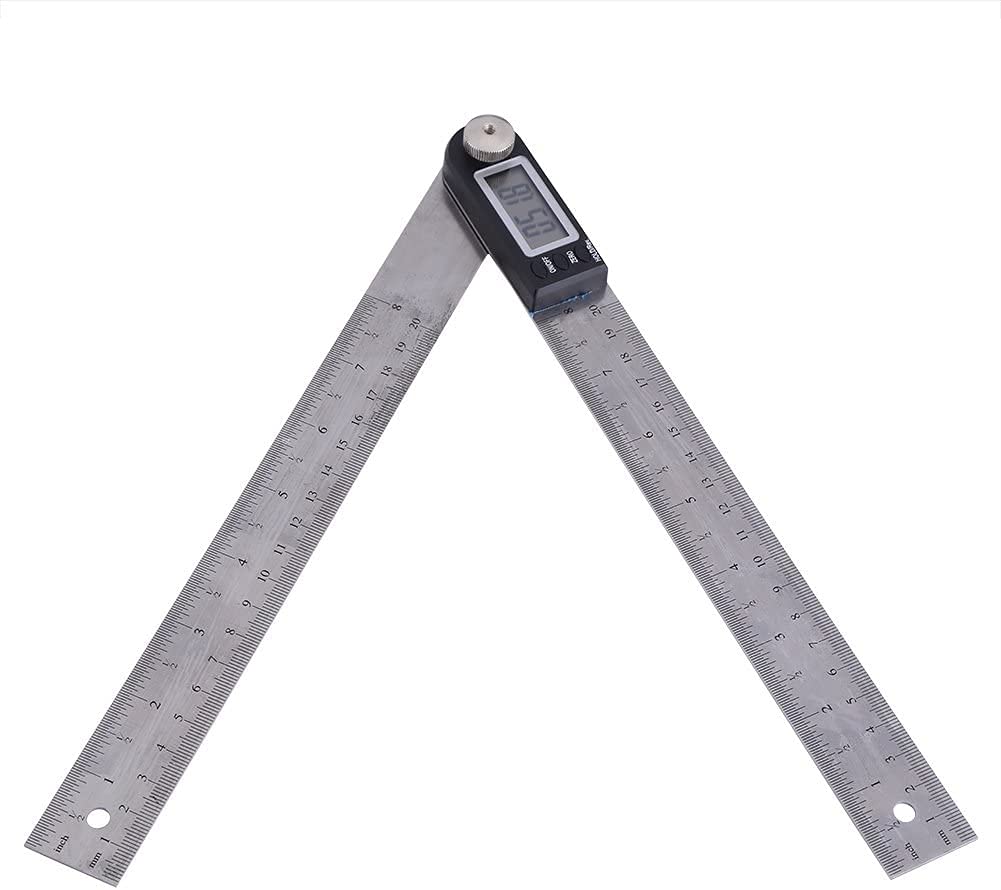 Righello angolo, esposizione del righello del righello dell'angolo digitale Goniometro in acciaio inossidabile, calibro Goniometro 200mm for appaltatore di carpenteria lavorazione del legno uso domest