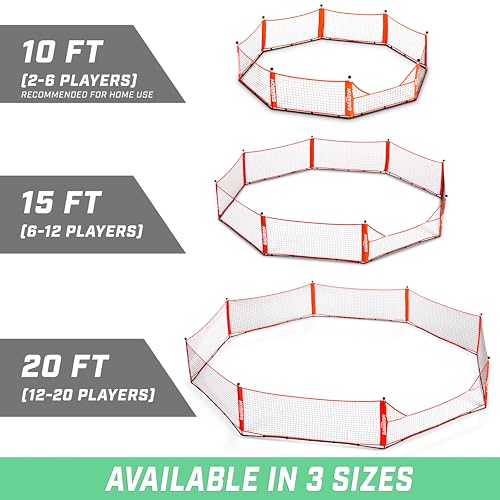 GoSports Gaga Ball Pit – 10 ft, 15 ft or 20 ft Portable Indoor/Outdoor Gagagon Pit for School, Camp or Home Use
