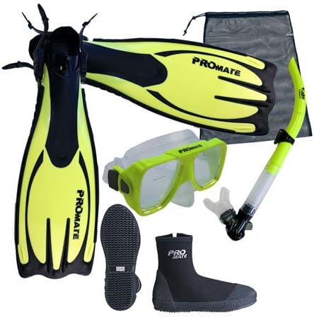Promate Scuba Dive Snorkeling Mask Snorkel Boots Fins Gear Bag Set
