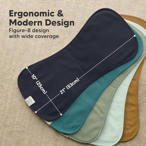 Image of KeaBabies 5-Pack Organic Burp Cloths Baby Girl, Boy - Extra Large, Absorbent Baby Burp Cloths, Soft Burping Cloths for Babies, Newborn Burp Clothes, Cotton Burp Rags, Thick Burp Cloth (Eclipse /Quin)