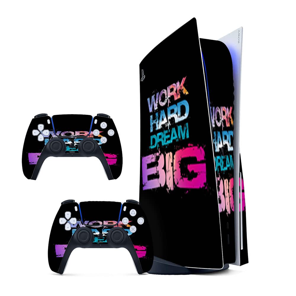 GADGETS WRAP Printed Vinyl Skin Sticker Decal for Sony PS5 PlayStation 5 Disc Edition Console & 2 Controller (Skin Only, Console & Controller not Included.) - Work Hard Multicolor (B0BW3X3KWJ) Amazon Price History, Amazon Price Tracker