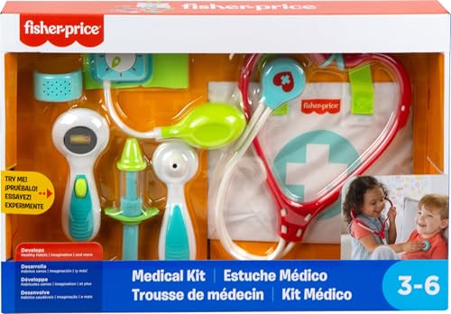 Fisher-Price Preschool Pretend Play Medical Kit 7-Piece Doctor Bag Dress Up Toys for Kids Ages 3+ Years - image 7