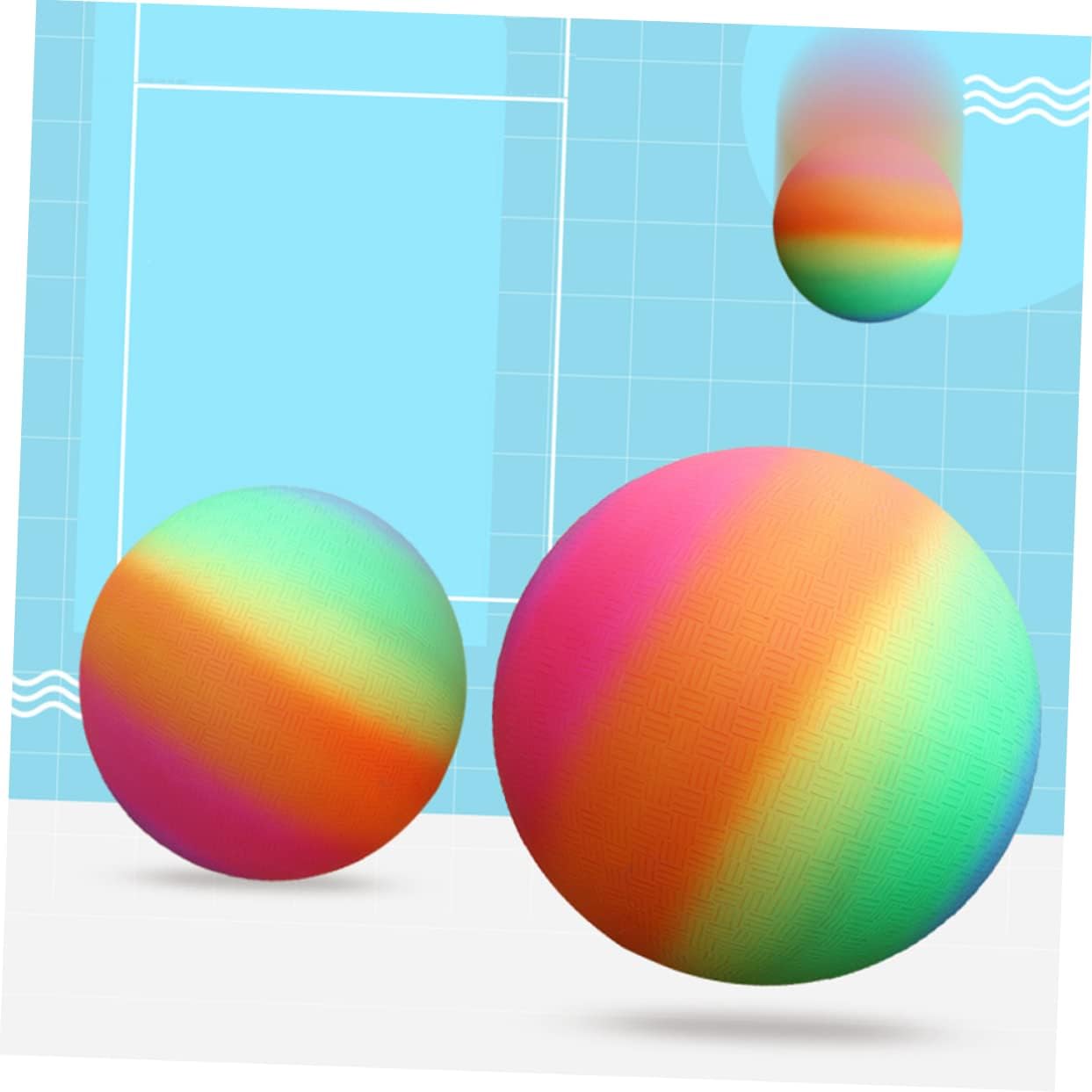 Kisangel 5pcs Thickened Rainbow PVC Kickballs for Indoor and for Boys and Girls Activities Birthday Parties and Playground Fun