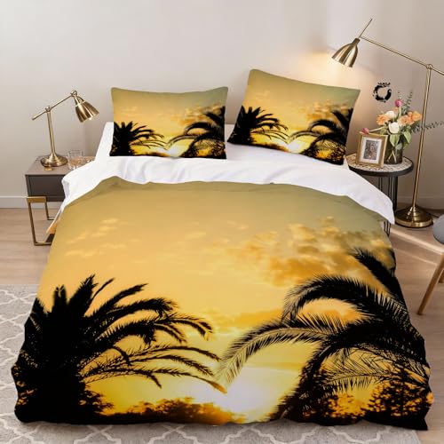 Funda Nórdica 220x240 cm Estilo Océano Niño Chico Adolescente 3 Piezas Juego de Ropa de Cama Microfibra Amanecer Fundas Nordicas con 2 Fundas de Almohada