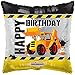 Produktbild 1 Folienballon Happy Birthday Kipper Muldenkipper Bagger gelb 46 cm ungefüllt Ballongas geeignet