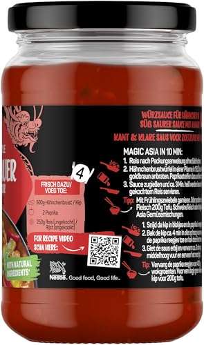 MAGGI Magic Asia Chinese Style Süß-Sauer 10 Min Sauce, fertige Süss Sauer Soße mit natürlichen Zutaten, 6er Pack (6 x 355g)