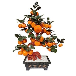 Artificial Trees Artificial Bonsai Orange Tree,Artificial Plants Bonsai Trees for Home Office Study Room Decoration…