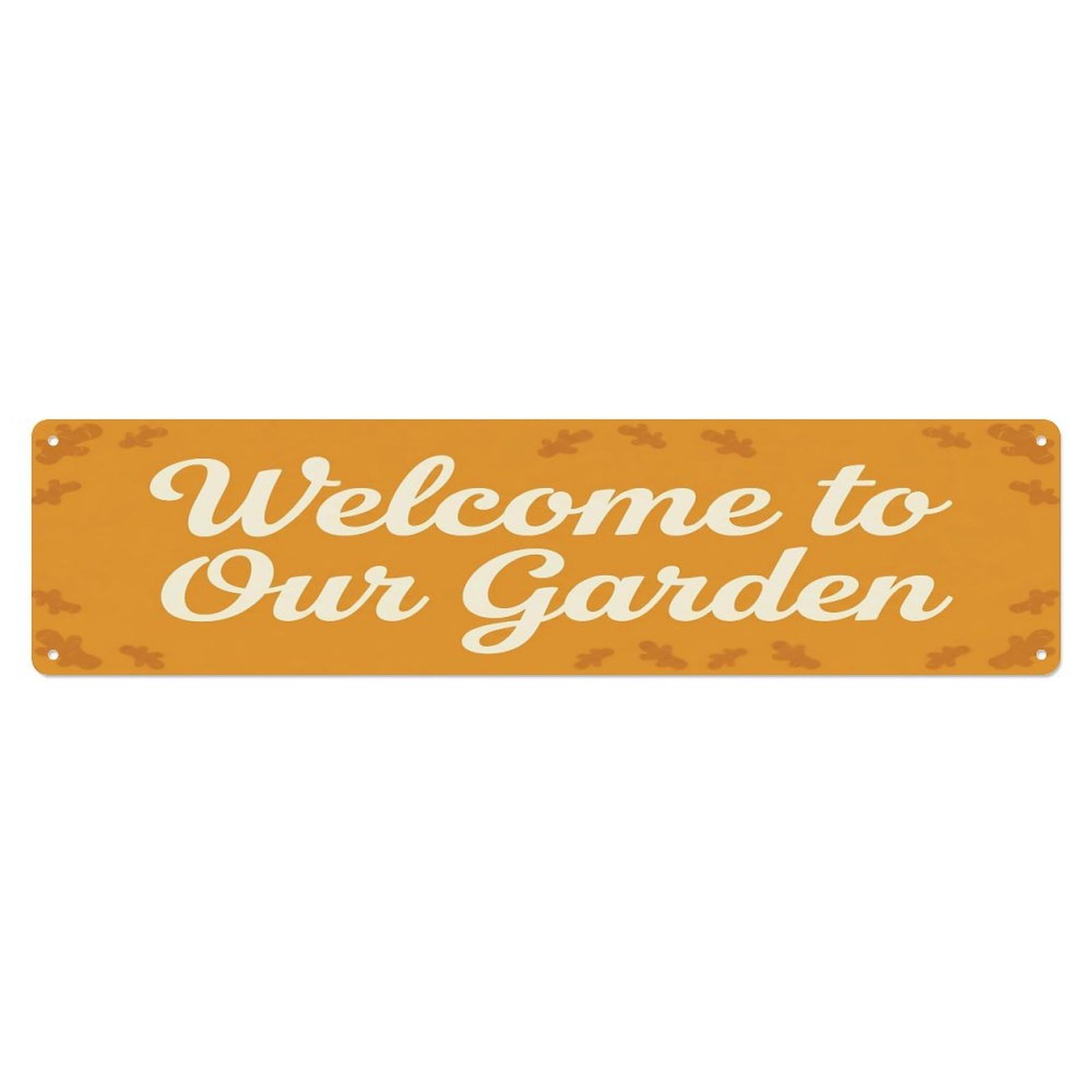 Vintage Welcome to Our Garden Ginger Metal Tin Sign