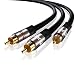 Produktbild IBRA Cinch Kabel 0,5m Y Kabel Subwoofer Kabel Audio Kabel 1x RCA auf 2x RCA Gun Metal