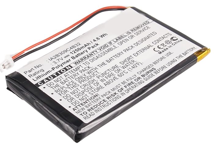 Synergy Digital GPS Battery, Compatible with Garmin 361-00019-02 GPS, (Li-Pol, 3.7V, 1250mAh) Ultra High Capacity, Replacement for Garmin 361-00019-02 Battery