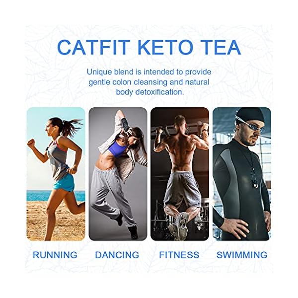 Keto-Detox-Tea-for-Weight-Loss-Belly-Fat-and-Colon-Cleanse-Organic-Herbal-Skinny-Tea-Diet-Slim-Tea-with-MCT-Oil-Fat-Burners-for-Women-and-Men-28-Day Catfit Keto Detox Tea for Belly Fat and Colon Cleanse - All Natural Detox and Cleanse, Supports A Healthy Weight, Helps Reduce Bloating, Natural Energy, Supports Immune System, Vegan, 28 Day