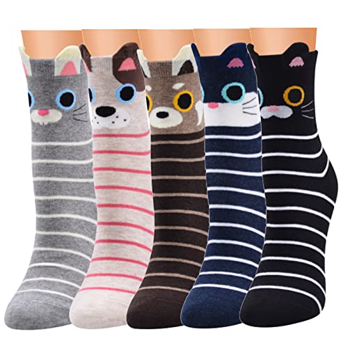 Longyangqk Chaussettes Drôles d'Animaux Mignons pour Femmes pour Femmes Cover