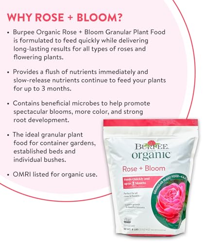 Image of Burpee Organic Bloom Granular All-Natural Food for Roses and Flower Plants | Ideal for Container Gardens, Beds or Bushes, 4 lb, 4lb. Bag
