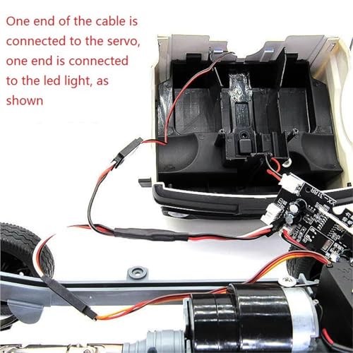 Barra de luces para coche RC compatible con WPL D12 C24 y MN D90 con cable 5