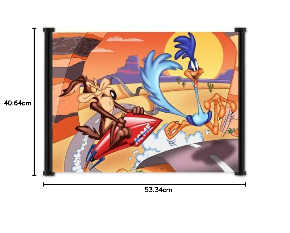 Looney Tunes Road Runner Wile E. Coyote Fabric Wall Scroll Poster