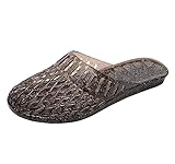 OMGard Womens Jelly Shoes, Black Jellies Sandals Glitter Clear Flats for Women Size 8, Slip On Summer Beach Slippers Transparent Closed Toe Soft Slide